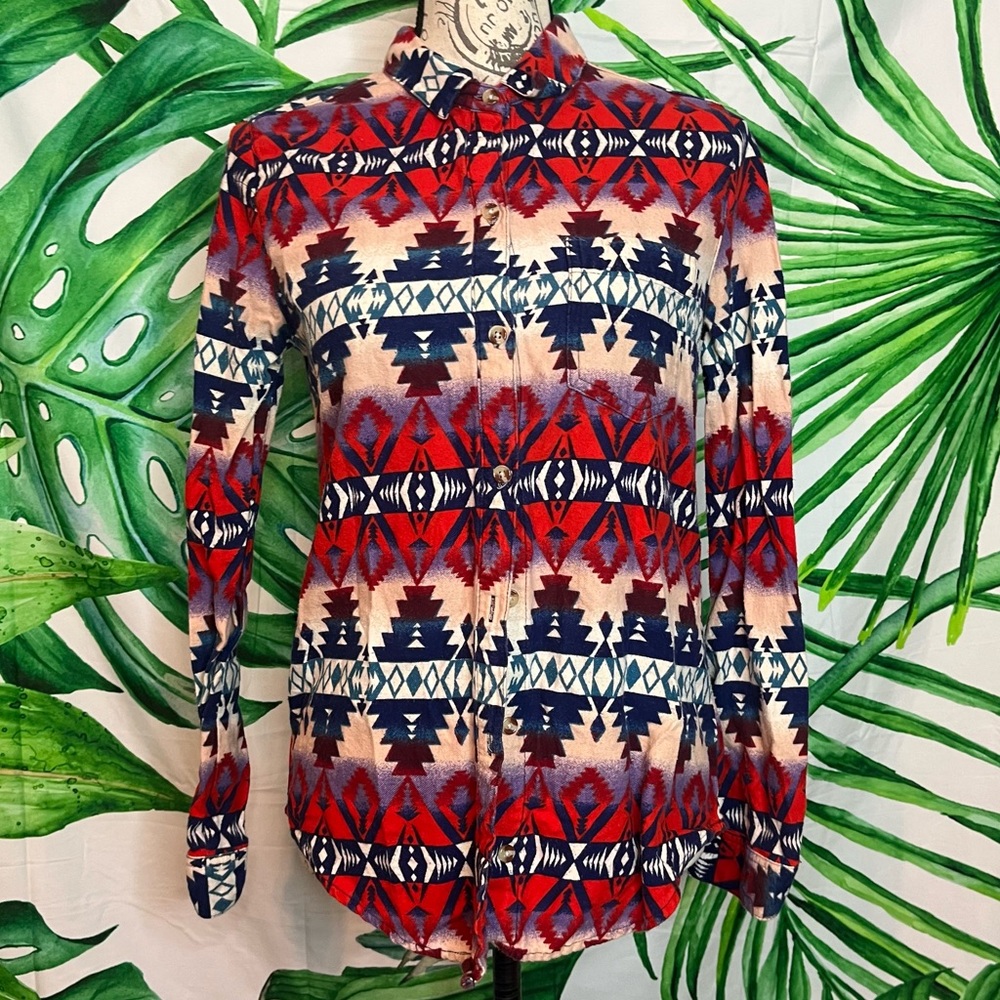 BDG Urban Outfitters S School Casual Southwestern Print Button Cowgirl Shirt